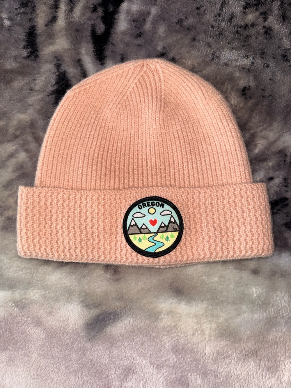Oregon Patch Knit Beanie - Pink